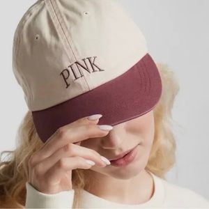 Victoria's Secret Pink Cotton Baseball Hat/Cap Color Beige/Soft Begonia